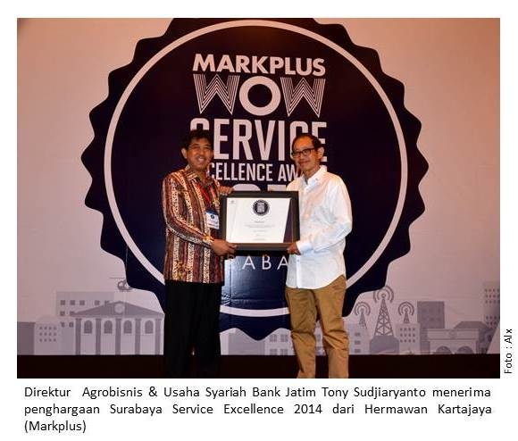 Bank Jatim Raih WOW Service Excellence Award 2014