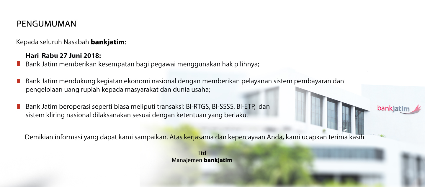 Yang Terbaik Untuk Anda  Bank Jatim